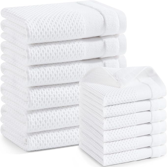 Homaxy Kitchen Towels and Dishcloths Set, 12 x 12 and 13 x 28 Inches, Super by Homaxy