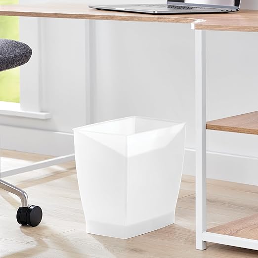 iDesign Small Plastic Bathroom Trash Can, Slim Rectangle Garbage Bin - Image 5
