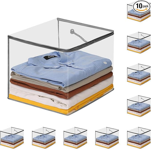 10 PCS Clear Zippered Storage Bags by Remittur