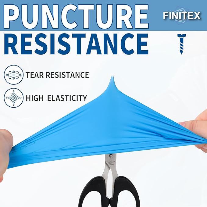 FINITEX Blue Disposable Nitrile Exam Gloves - Image 4