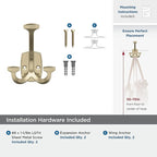 Amerock H37004BBZ | Vicinity Triple Prong Decorative Wall Hook | Golden - Image 5