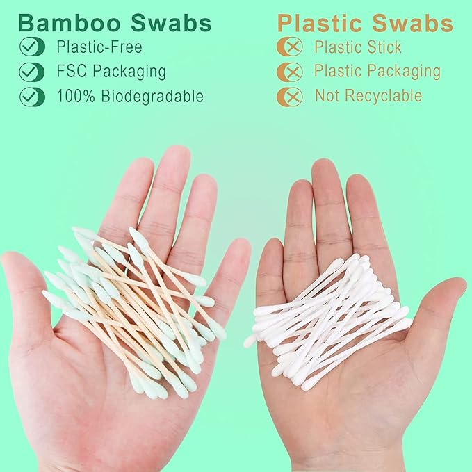 200pcs Natural Bamboo Cotton Swabs, Eco-Friendly & Biodegradable – Comfortable - Image 6