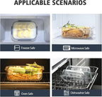 18 Pieces Glass Food Storage Containers - Image 5