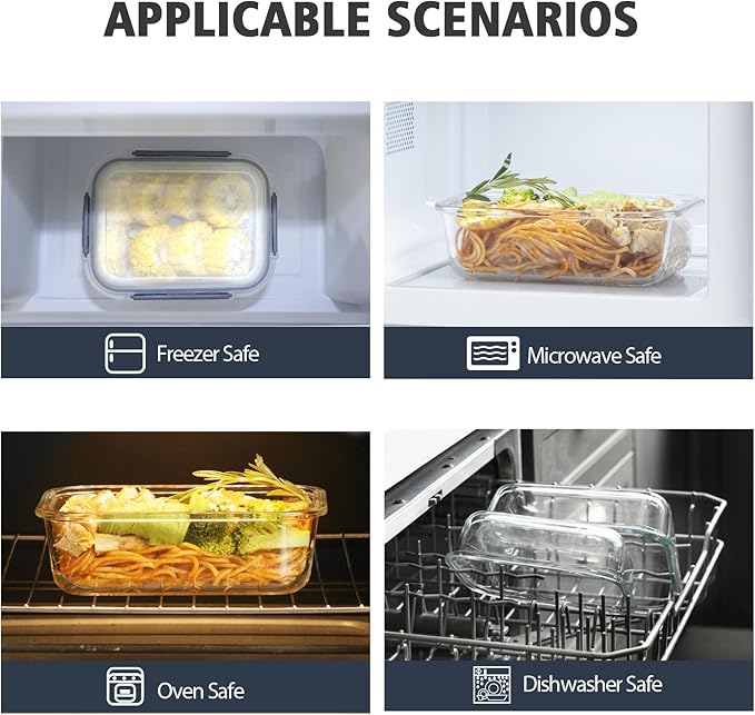 18 Pieces Glass Food Storage Containers - Image 5