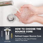 Bathroom Sink Drain Strainer, Pop Up Sink Drain Strain, Bathroom Sink Stopper - Image 3