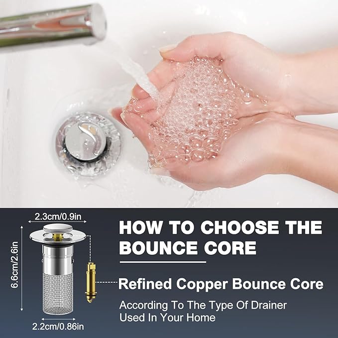 Bathroom Sink Drain Strainer, Pop Up Sink Drain Strain, Bathroom Sink Stopper - Image 3