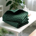 Jacquotha Waffle Hand Towels Set of 5 – Cotton, Quick Dry, Lint Free, 13” x 29” - Image 3