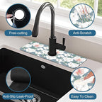 Colorful Wildflowers Kitchen Sink Splash Guard Faucet Mat White Orchid Super - Image 4