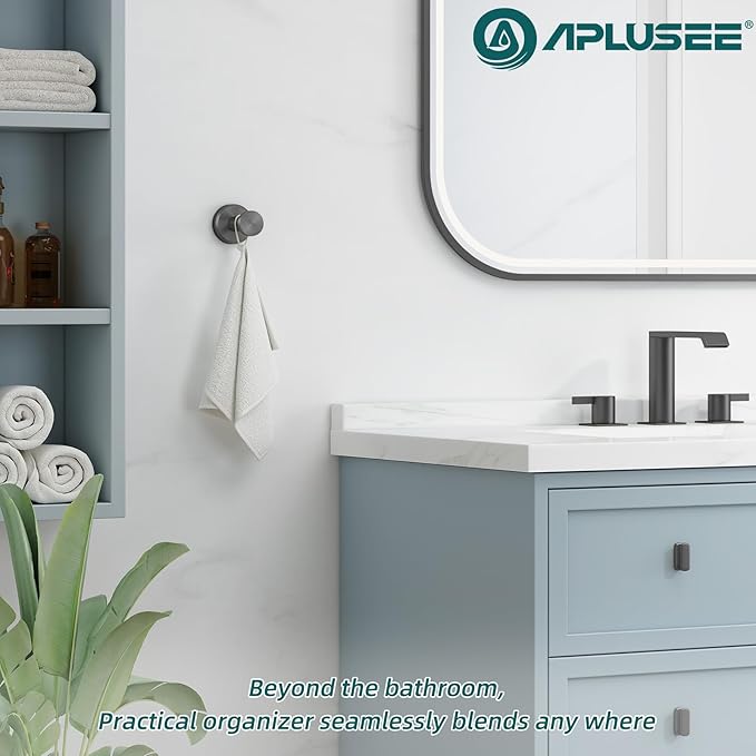 APLusee Gunmetal Gray Single Robe Hook, 304 Stainless Steel Heavy Duty Towel - Image 3