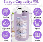 95L Folding Laundry Basket, Large Laundry Hamper - Image 2