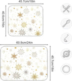 Winter Snowflake White Dish Drying Mat - Image 3