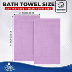 DAN RIVER Bath Towels Set of 4, 27 x 54 Inches, 100% Cotton, Larger & Lighter - Image 2