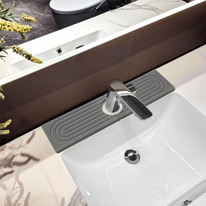 Stone Faucet Mat For Kitchen Sink, 15.7" Diatomite Fast Drying Stone Kitchen by Unknown