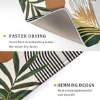 Boho Leaves Dish Drying Mat 18x24 inch Mid Century Absorbent Drainer Rack Mats - Image 3