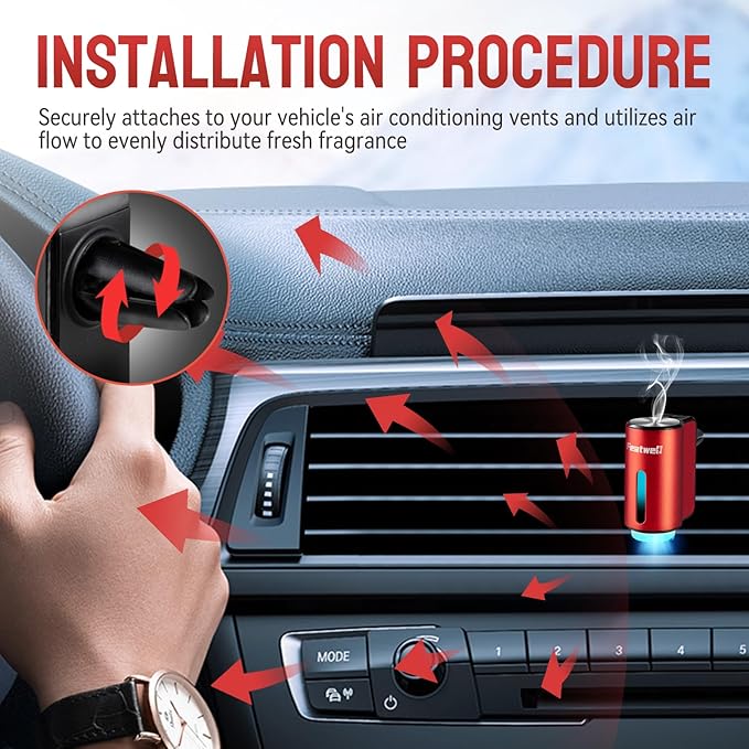 Featwell Car Air Freshener, Three Adjustable Modes Intelligent Aroma Diffuser - Image 4