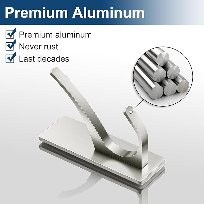 Self Adhesive Towel Hooks: Extra Strong 13LB, Stainless Hook - Image 5