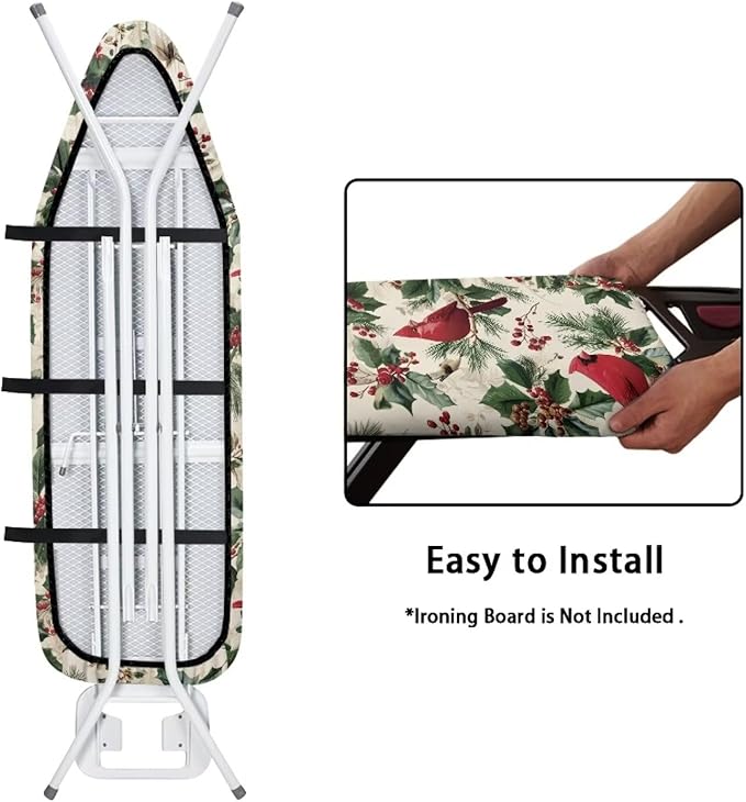 Christmas Cardinal Ironing Board Cover and Pad, Thick Scorch Resistant Padding - Image 4