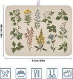Vintage Plants Herbs Floral Dish Drying Mat - Image 2