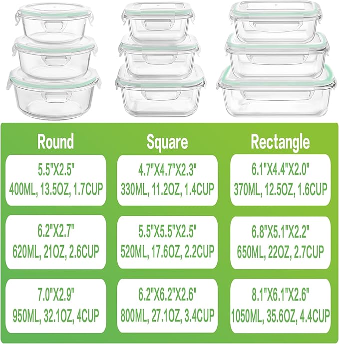 HOMBERKING Glass Food Storage Containers - Image 2