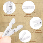 CCINEE 150 PCS White Natural Wooden Clothespins, 1 Inch Multi-Function - Image 3