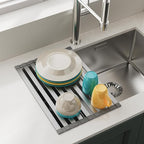 Aluminum Roll Up Dish Drying Rack Over The Sink, 17.7" x 13.4" Rust-Proof by COOL-ANGLE
