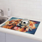 Dog Dish Drying Mat for Kitchen Counter Decor 18x24 Inch Floral Absorbent - Image 7