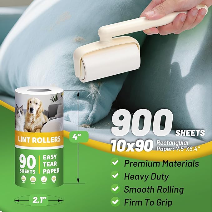 Lint Roller 2-in-1 Rotatable Handle Pet Hair Remover - Image 3