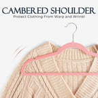 HOUSE DAY Lt Pink Velvet Hangers 60 Pack, Non Slip Clothes Felt Hanger Heavy - Image 5