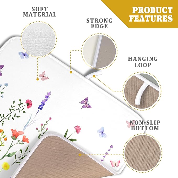Watercolor Floral Dish Drying Mat - Image 4