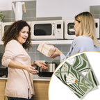 Abstract Boho Sage Green Floral Kitchen Towels Set of 2, 70s Retro Groovy Boho - Image 5