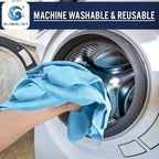 GLIMGLINT Blue Microfiber Cleaning Cloth, 12PK Reusable Cleaning Rags, Highly - Image 6