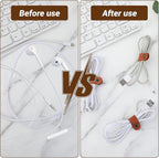 10pcs Leather Cord Organizer Straps Travel Cord Leather Snap Brown PU Phone - Image 5