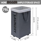 Goodpick Laundry Basket with Wheels, Laundry Hamper with Removable Wash Bag - Image 3