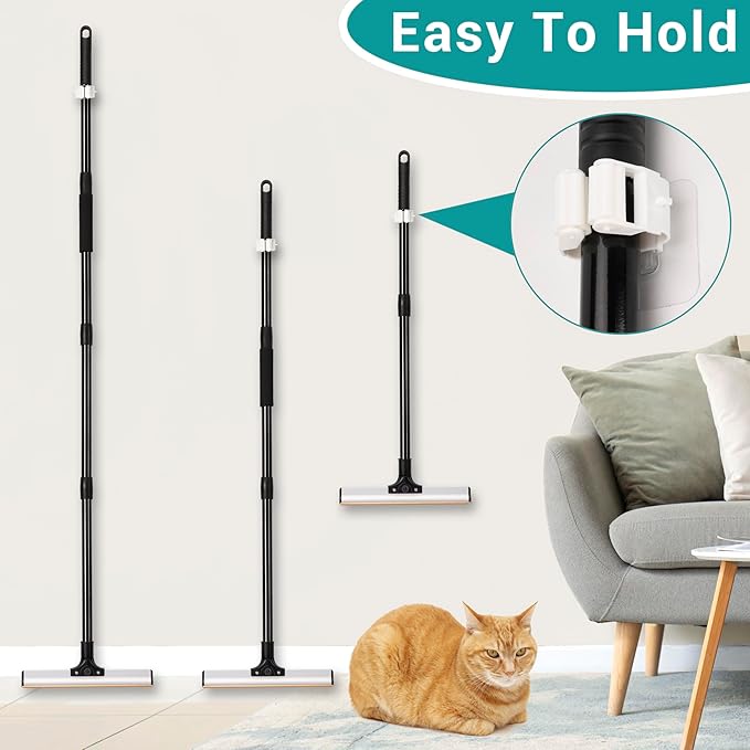 62" Carpet Rake for Pet Hair Removal – Adjustable Carpet Broom & Rug Rake - Image 6