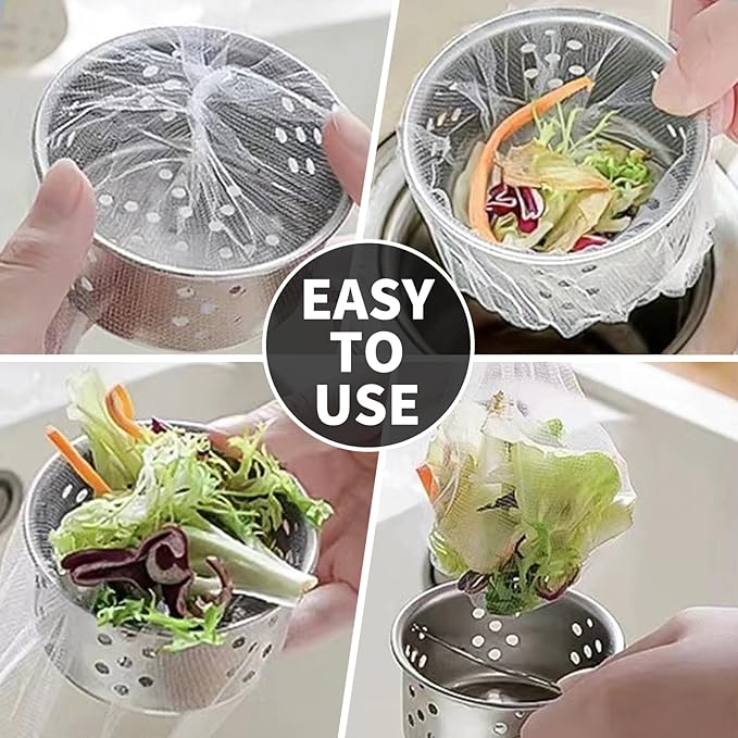 200 PCS Kitchen Disposable Mesh Sink Strainer Bags, Anti-Clogging Drain Filters - Image 4