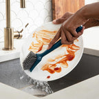 Full Circle Clean Ocean Dish Brush, Ergonomic Grip, Non-Stick Safe, Durable - Image 4