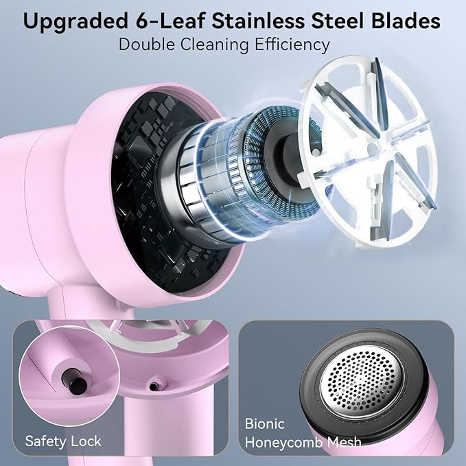 Rechargeable Fabric Shaver for Clothes: 6-Leaf Blades & 3 Speeds to Remove - Image 2