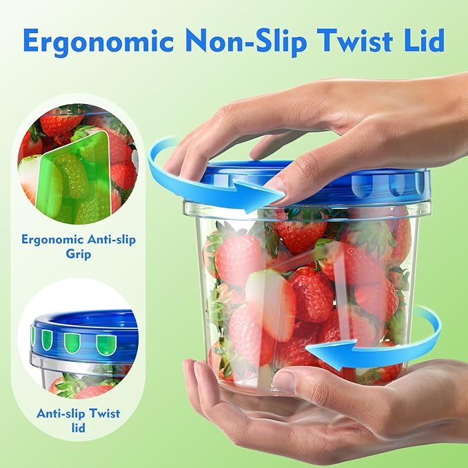 12 Pack- 34/24/17oz Freezer Storage Containers, Plastic Food Storage Containers - Image 3
