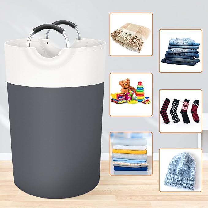 BlissTotes 115L Laundry Basket, Freestanding Laundry Hamper, Collapsible Dirty - Image 4