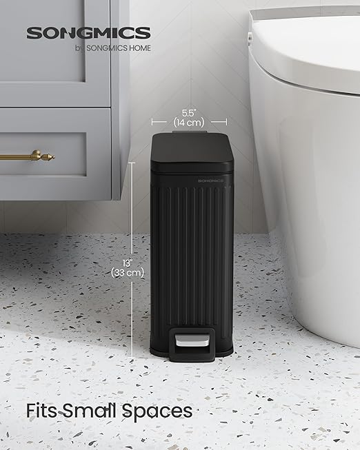 SONGMICS Bathroom Trash Can, 1.6-Gallon Trash Bin - Image 2