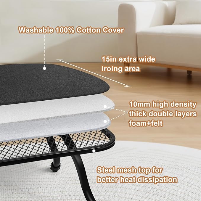 Duwee 15"x30" Table Top Ironing Board Extra Wide - Image 4