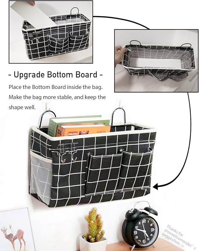 2pcs Large Wall Hanging Organizer Bag, Linen Fabric Door Hanging Storage Baskets - Image 3