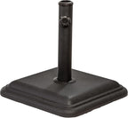 US Weight 26 Pound Umbrella Base - Cast Stone Outdoor Umbrella Stand - for Use with Umbrella Poles 1.3" to 1.8" - Designed to be Used with Patio Table - Black by USWeight