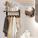 Wall Hooks with Shelf, Wood Coat Rack with Shelf Wall-Mounted, Entryway Hanging - Image 4