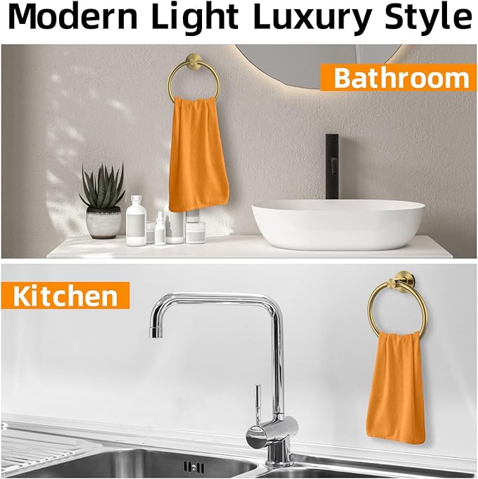 Towel Ring 2Pack, SUS304 Stainless Steel Hand Towel Holder - Image 8