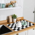 Coffee Mat Checkered Dish Drying Pad - Image 2