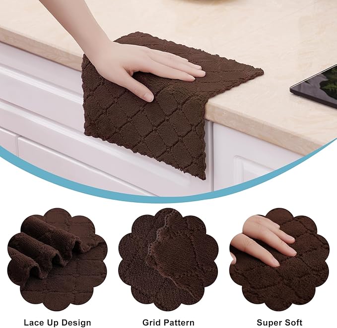 Homaxy 24 Pack Kitchen Dish Cloths, Super Soft and Absorbent Coral Velvet Dish - Image 2