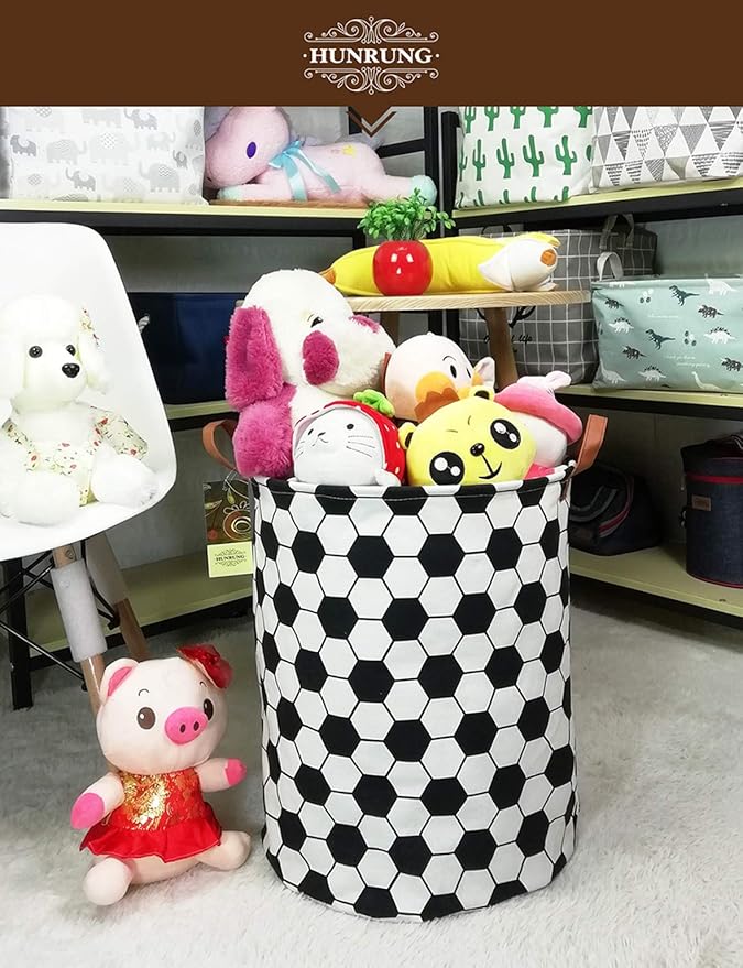 HUNRUNG Laundry Hamper, Large Canvas Fabric Lightweight Storage Basket Toy - Image 4