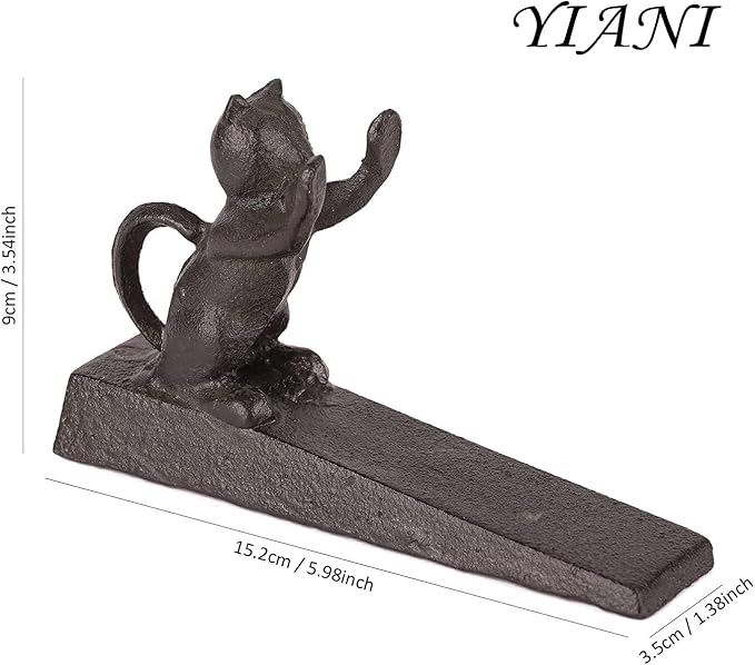 Door Stopper- 10015651-V1-Cast Iron Cat Scratching Door Stopper - Image 2