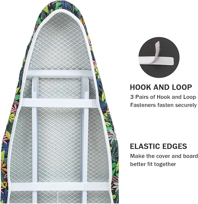 Ironing Board Cover and Pad Standard Size 15 x 54, 3 Pairs of Hook and Loop - Image 4